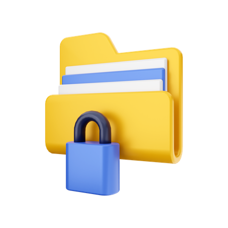 Padlock Folder  3D Illustration