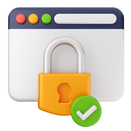 Padlock Internet Security  3D Icon