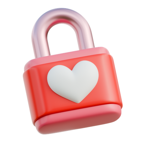 Padlock Love  3D Icon