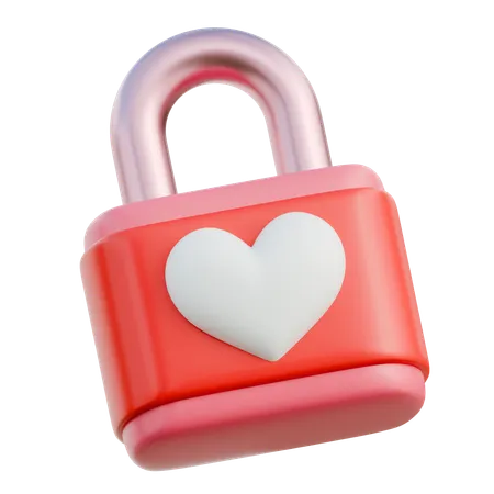 Padlock Love  3D Icon