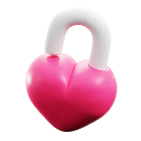 Padlock Love  3D Icon