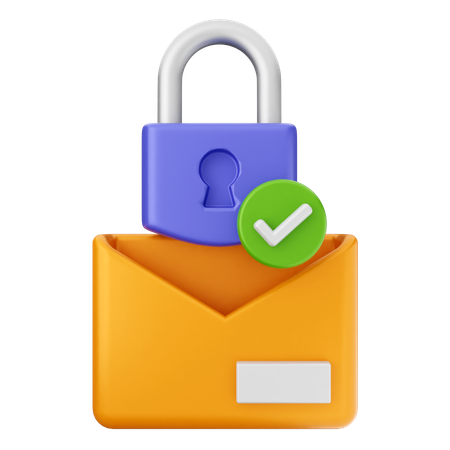 Padlock Mail Internet Security  3D Icon