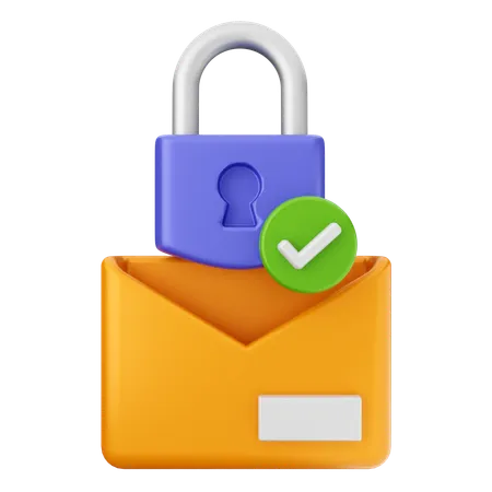 Padlock Mail Internet Security  3D Icon