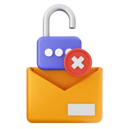 Padlock Mail Internet Security  3D Icon