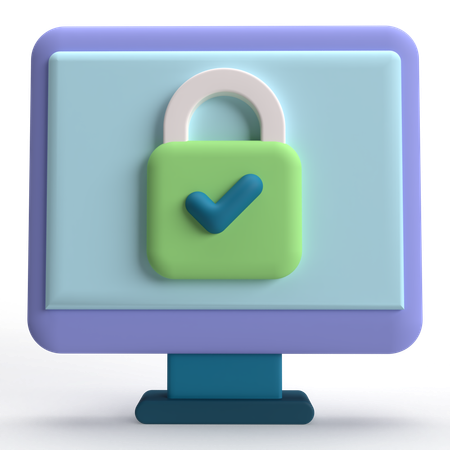 Padlock Monitor  3D Icon