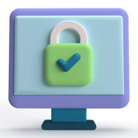 Padlock Monitor  3D Icon