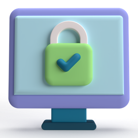 Padlock Monitor  3D Icon