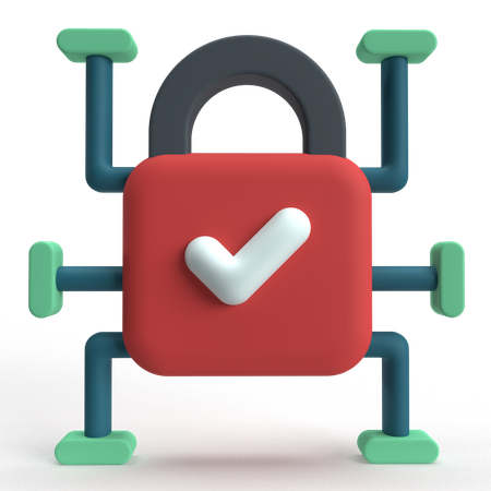 Padlock Network  3D Icon