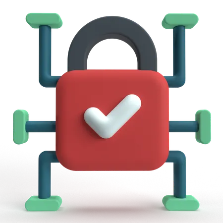 Padlock Network  3D Icon