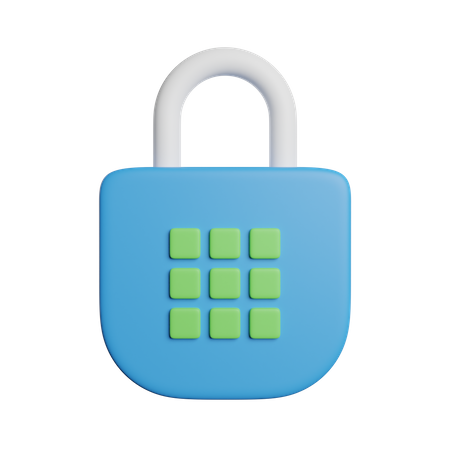 Padlock Password  3D Icon