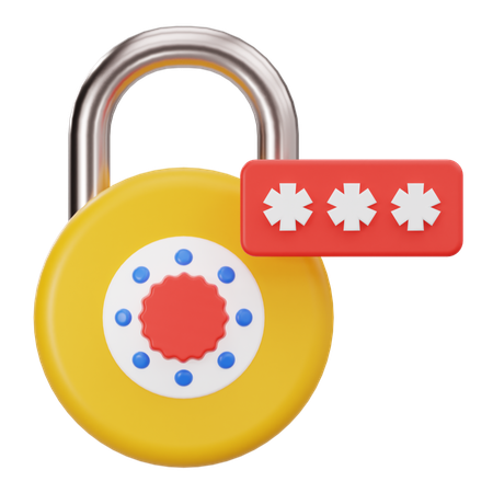 Padlock Password  3D Icon