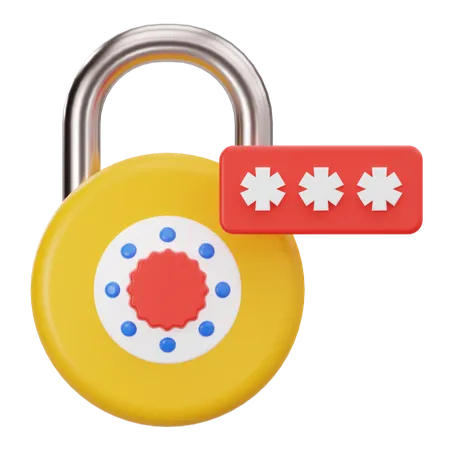 Padlock Password  3D Icon