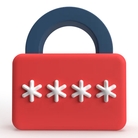 Padlock password  3D Icon