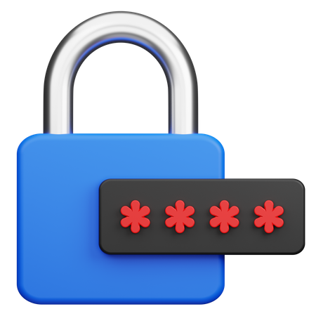 Padlock Password 3D Icon