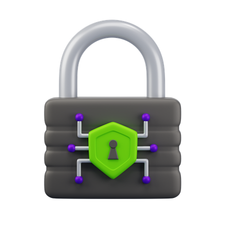 Padlock Protection  3D Icon