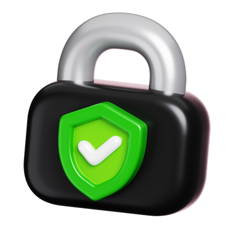 Padlock Protection  3D Icon