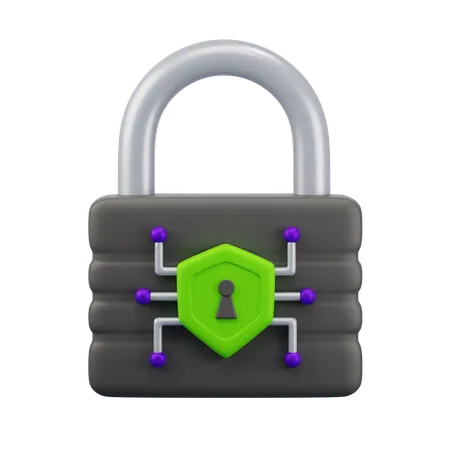 Padlock Protection  3D Icon