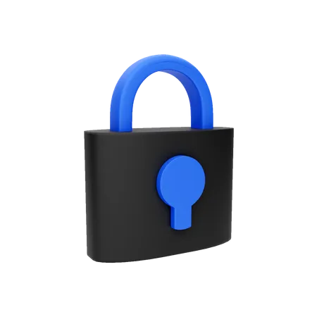 Padlock security  3D Illustration