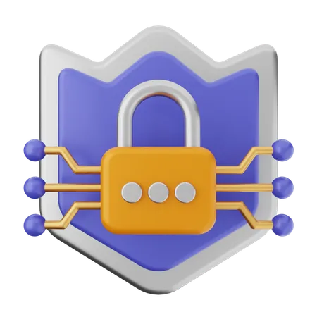 Padlock Shield Protection  3D Icon