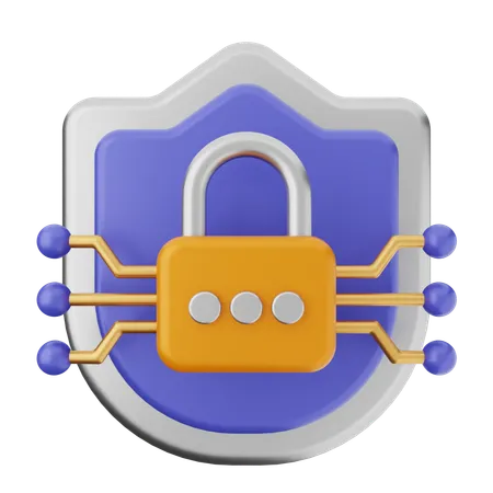 Padlock Shield Protection  3D Icon