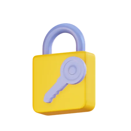 Padlock With Key  3D Icon