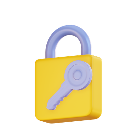 Padlock With Key 3D Icon