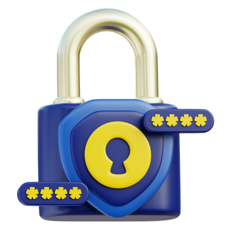 Padlock With Password Protection  3D Icon