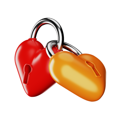 Padlocked Love  3D Icon