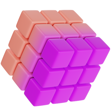 Padrão de cubo colorido  3D Icon