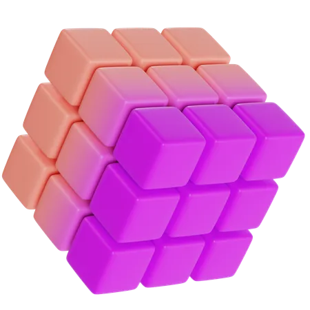 Padrão de cubo colorido  3D Icon