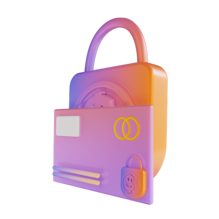 Pagamento com cartão seguro  Ícone 3D