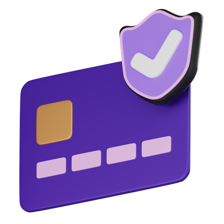 Pagamento com cartão seguro  3D Icon