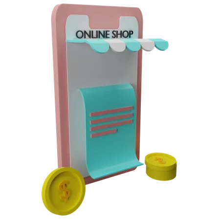 Pagamento de compras on-line  3D Illustration