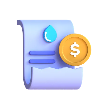 Pagamento de conta de água  3D Icon