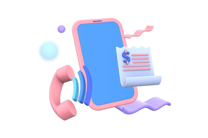 Pagamento de fatura pós-paga  3D Icon