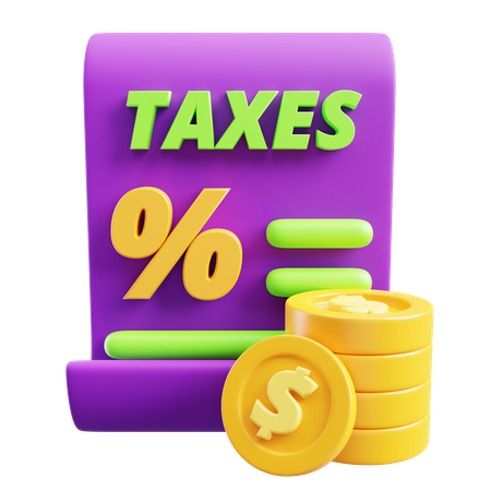 Pagamento de impostos  3D Icon