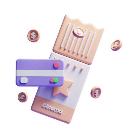 Pagamento de ingresso de cinema  3D Icon