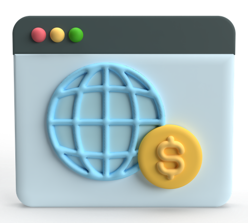 Pagamento global  3D Icon