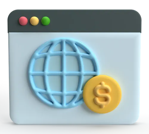 Pagamento global  3D Icon