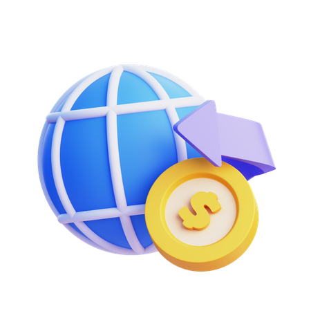 Pagamento internacional  3D Icon
