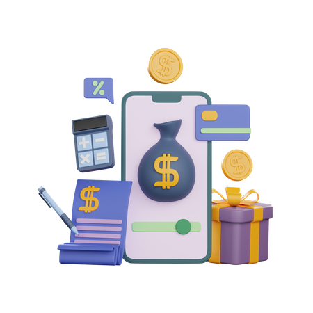 Pagamento móvel  3D Icon