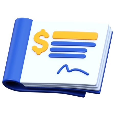 Pagamento por cheque  3D Icon