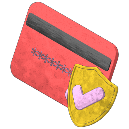 Pagamento com cartão seguro  3D Icon