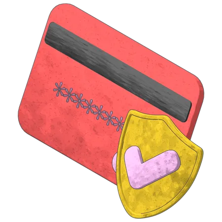 Pagamento com cartão seguro  3D Icon