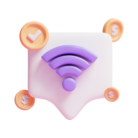 Pagamento wi-fi  3D Icon