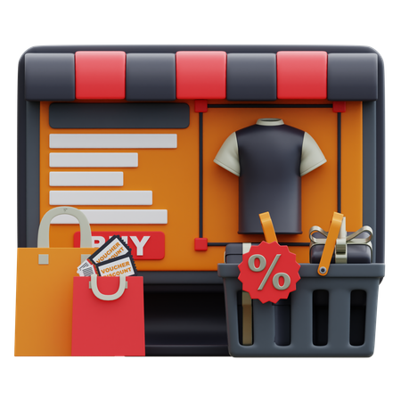 Page de chargement du commerce électronique  3D Icon