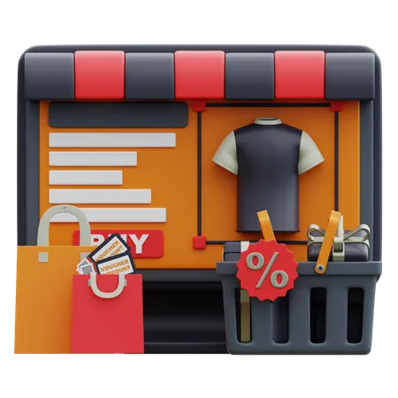 Page de chargement du commerce électronique  3D Icon