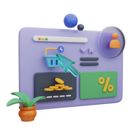 Page de paiement du commerce électronique  3D Icon