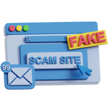 Page Web frauduleuse  3D Icon