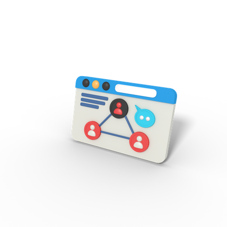 Page Web de réseautage  3D Icon
